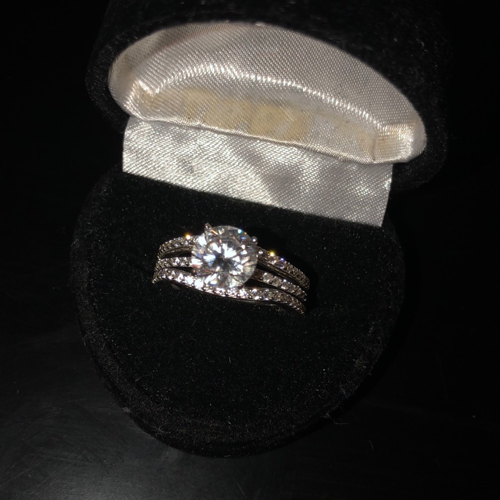 Set band bridal set fake diamonds